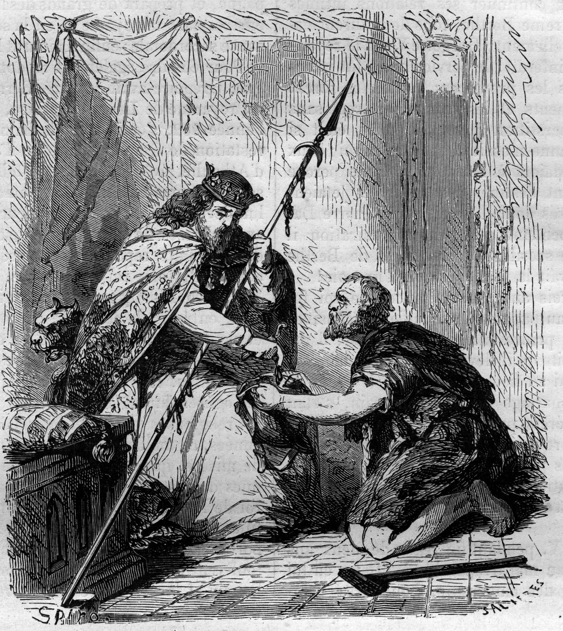 Dindar Robert II (972-1031), Fransa Kralı, badem dağıtıyor. Maurice Lachatre
