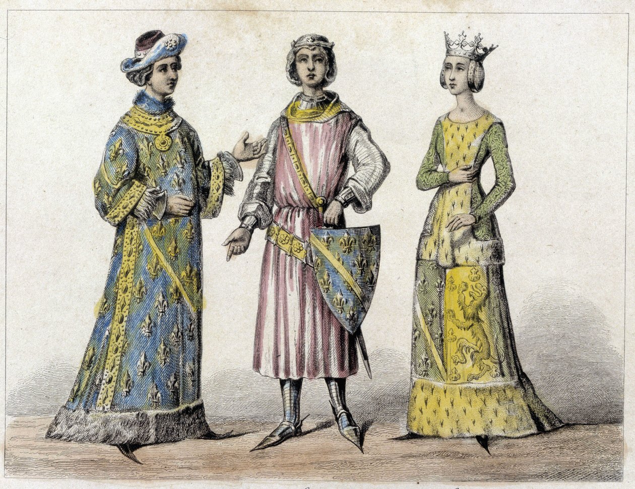 Fransa Kralı Robert ve Burgonya Kralı Beatrice, eşi Fransa Kralı. by French School