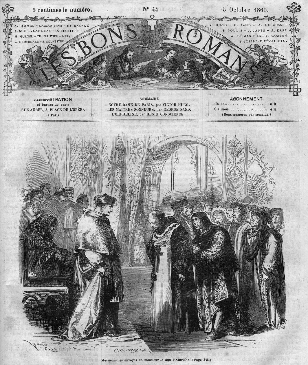 Roman dizisi: “” Notre Dame de Paris”” Victor Hugo (1802-1885). “İyi romantizm” de gravür by French School