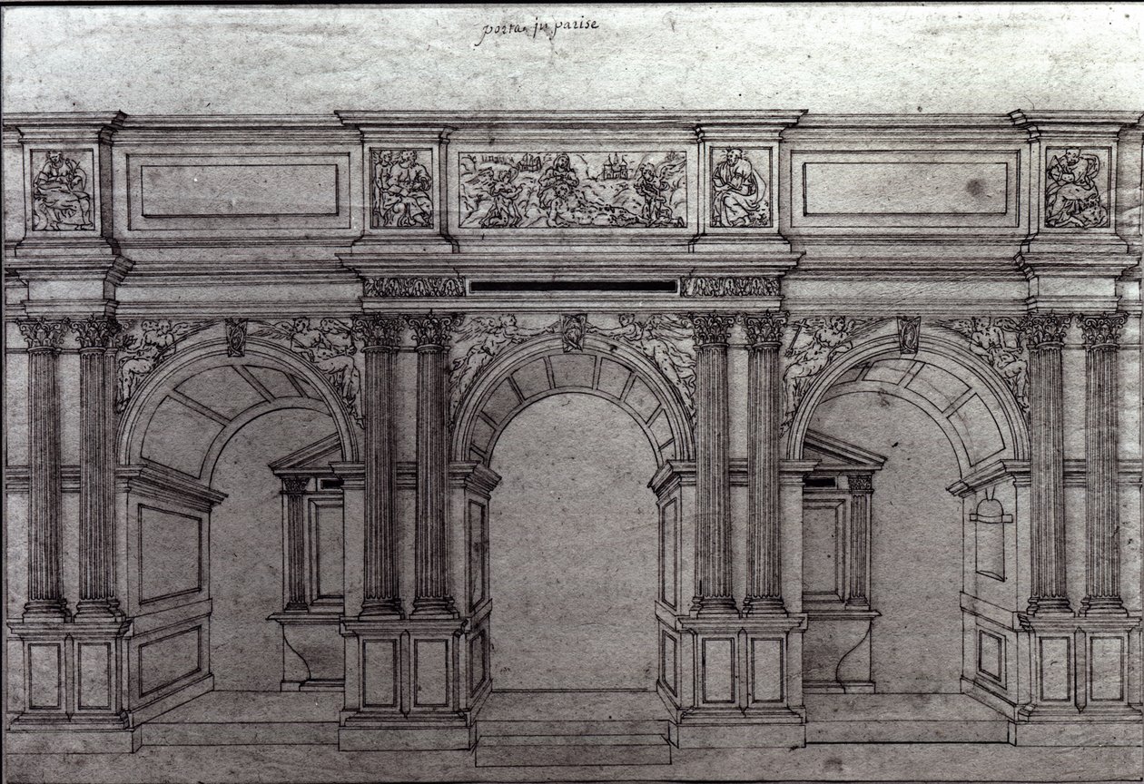 Pierre Lescot (1515-78) tarafından tasarlanan Saint-Germain-lAuxerrois kilisesinin Rood Ekranı by French School