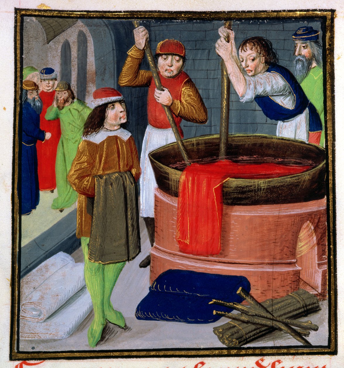 Roy 15 E III f.269 Boyama kumaşı, Bartholomeus Anglicus tarafından yazılan Des Proprietes des Choses