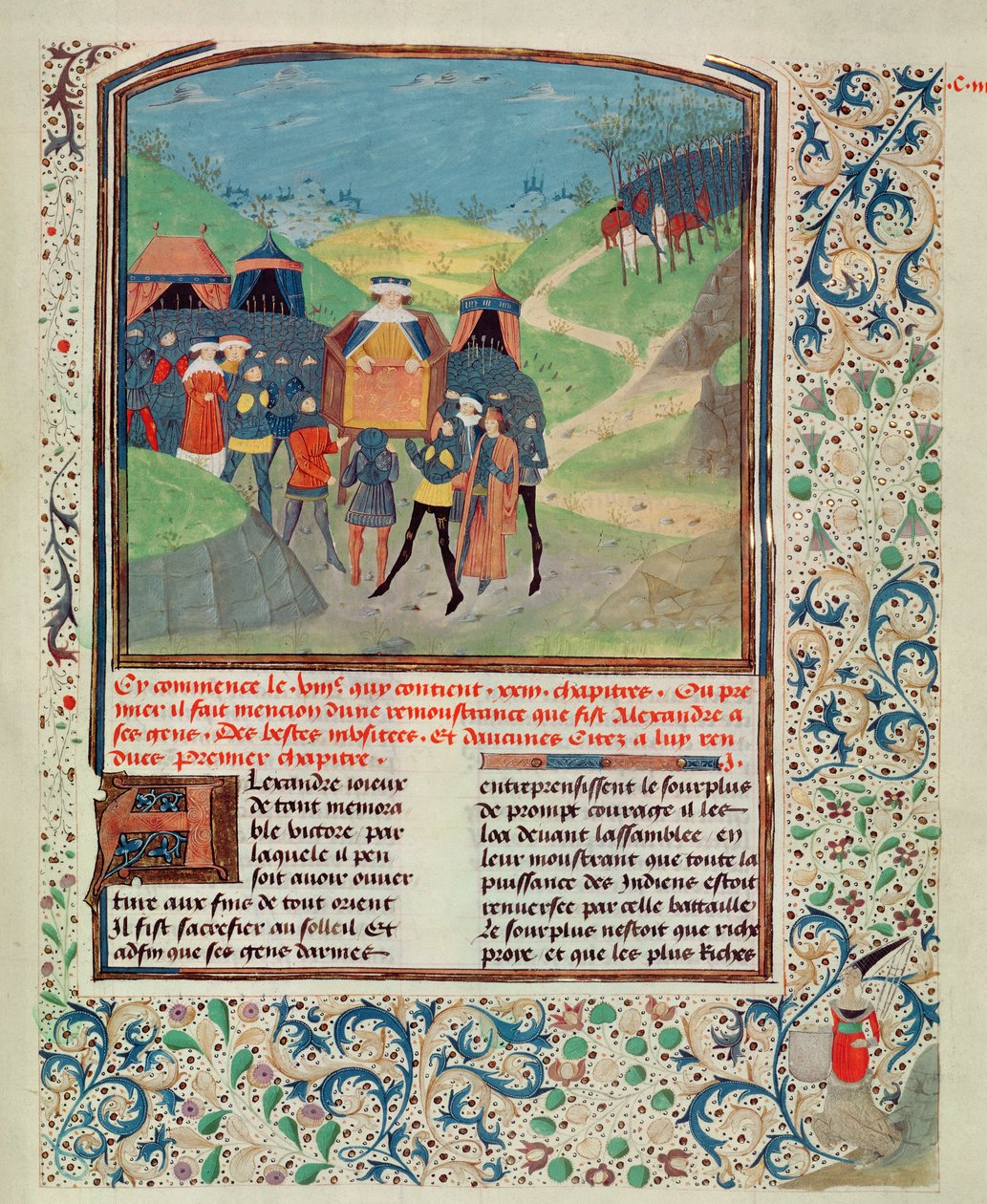 Roy 17 FI f.198 Büyük İskender, adamlarını Hindistan