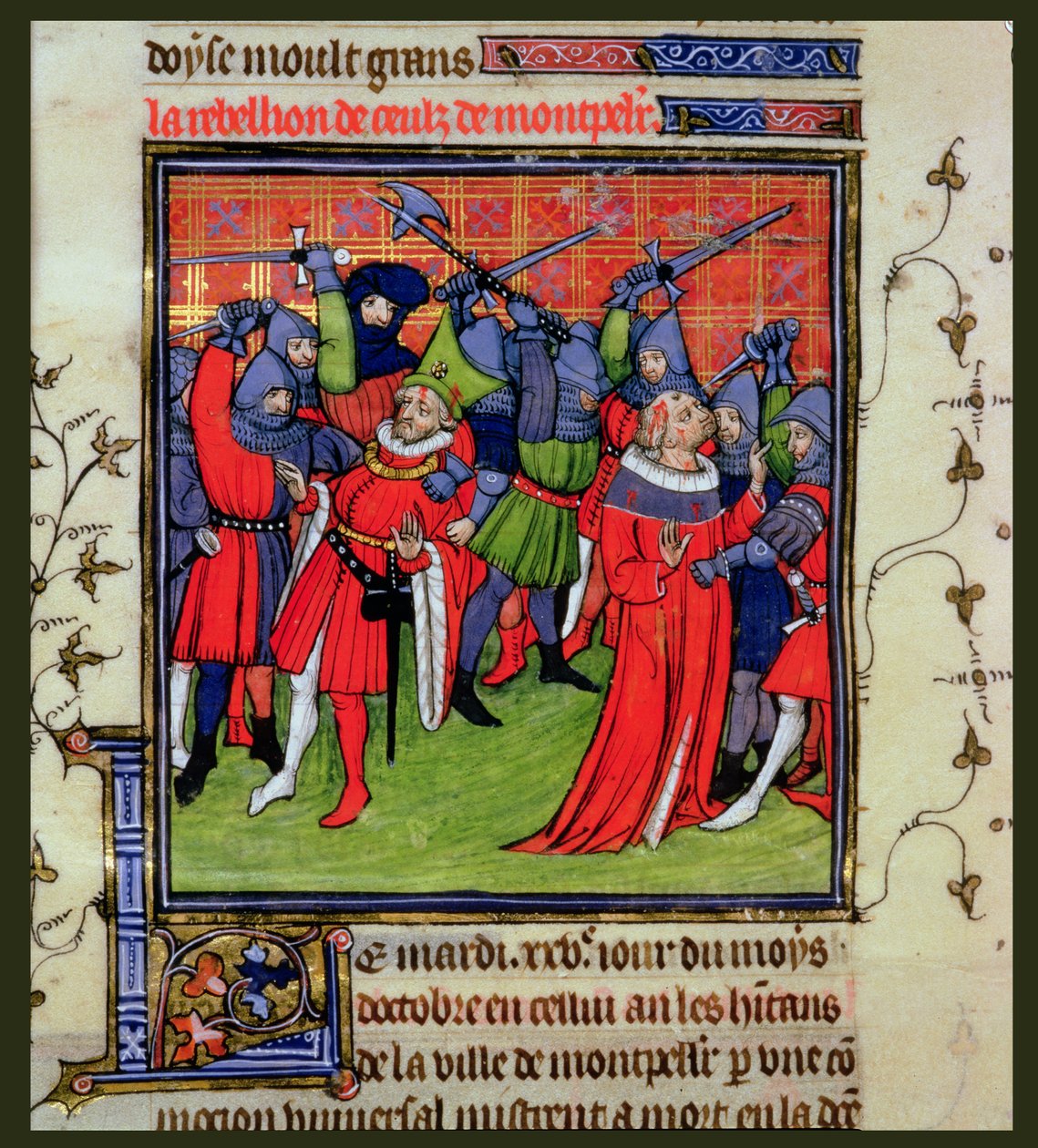Montpellier'de Roy 20 C VII f.212v İsyanı by French School