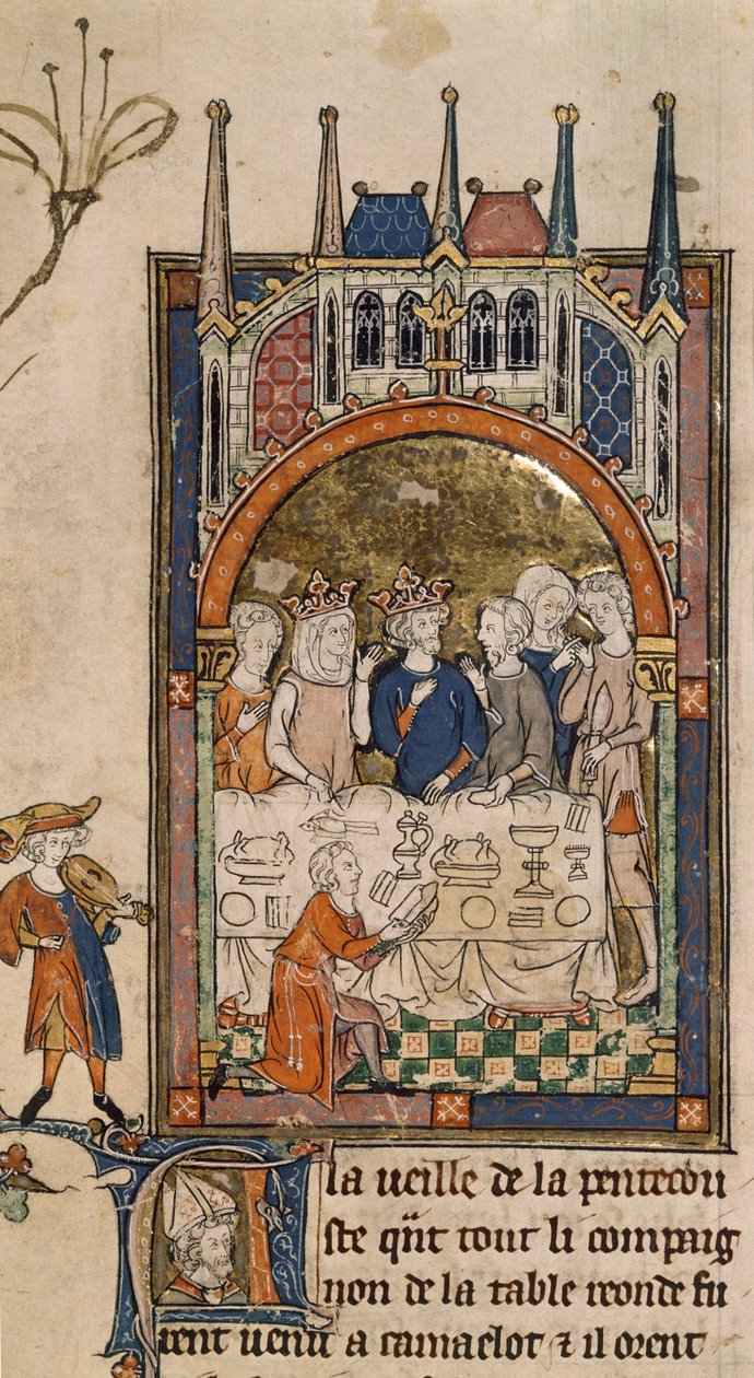 Royal 14 E. III, f.89, Kral Arthur