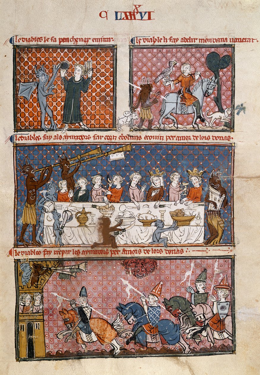 Royal 19 C. I fol.204 Şeytani ayartmalar, Le Breviari d