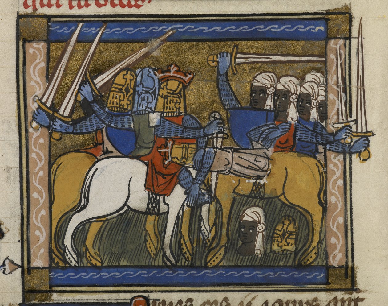 Royal MS 19 DI, f.77v Cengiz Han ve Prester John Savaşı, 