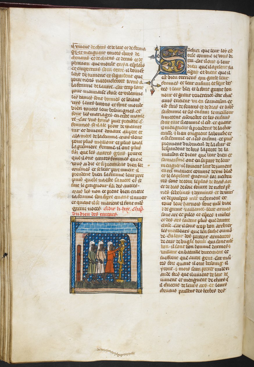 Royal MS 19 DI, f.78v, İskender'in düzyazı romanı, c.1333-40 (parşömen) by French School