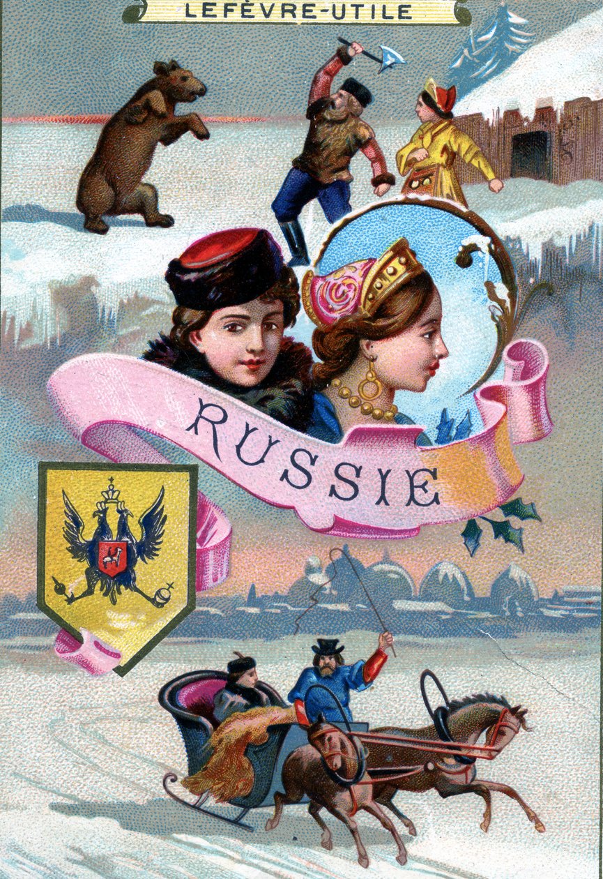 Rusya, Lefevre-Utile (LU) bisküvileri için bir dizi promosyon kartından, 19. yüzyılın sonlarında by French School