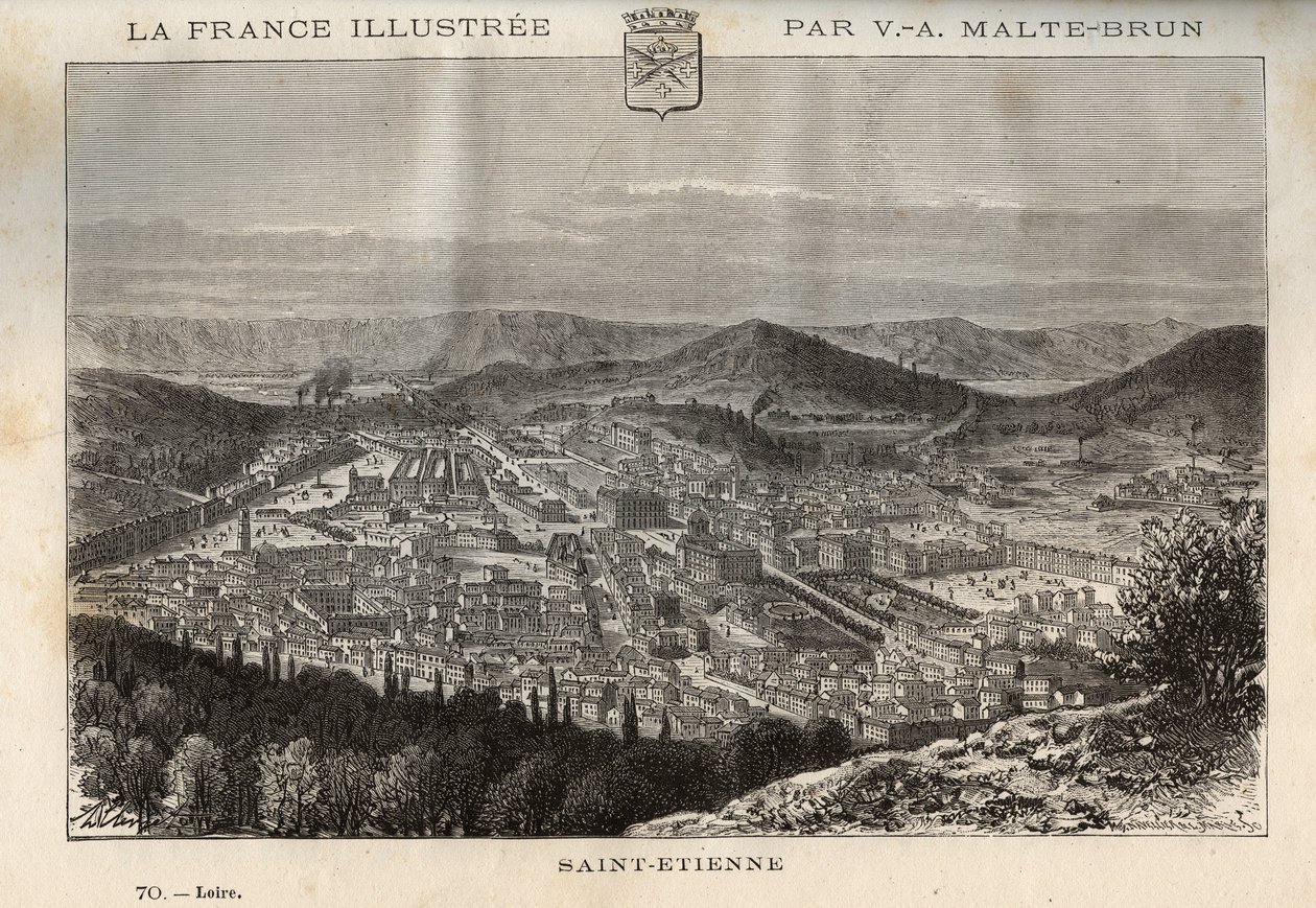 Saint-Etienne (Saint Etienne) - V.-A. Malt-Kahverengi. 1884 by French School