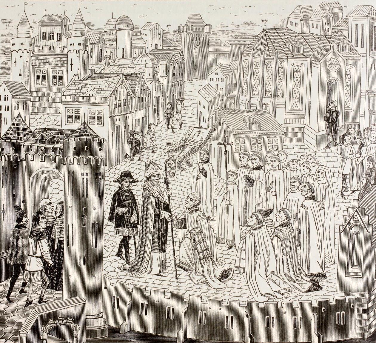 Cambrai Piskoposu Saint Gaugericus, randevusu için şehre gelen, Paul Lacroix