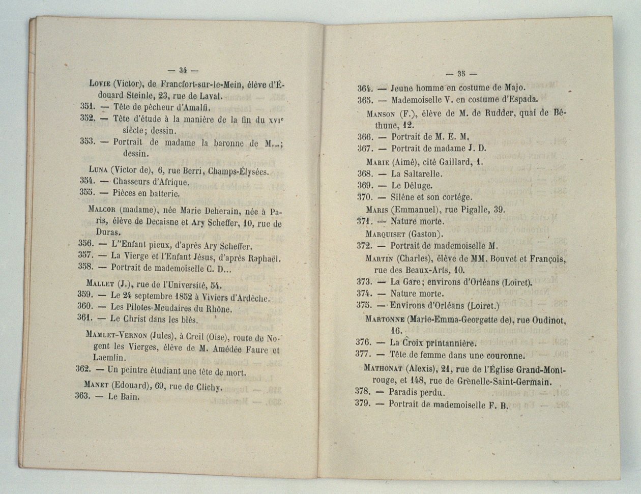 Salon des Refuses, Manets Le Bain (Dejeuner sur LHerbe) 1863 için katalog girişi by French School