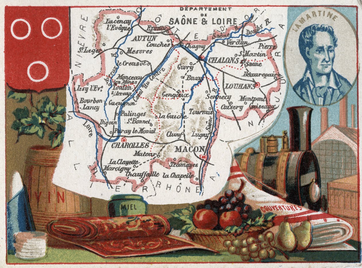 Saone et Loire (Saone-et-Loire, 71), Burgonya, Fransa. Alphonse de Lamartine