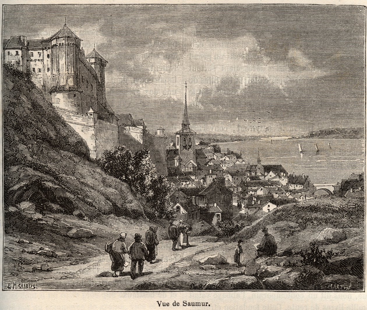 Pays de la Loire bölgesindeki Maine-et-Loire Saumur bölümü - V.-A. Malt-Kahverengi. 1884 by French School