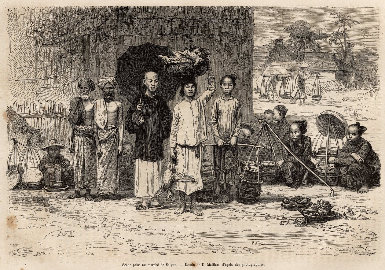 Scene du Marche de Saigon, D.Maillard