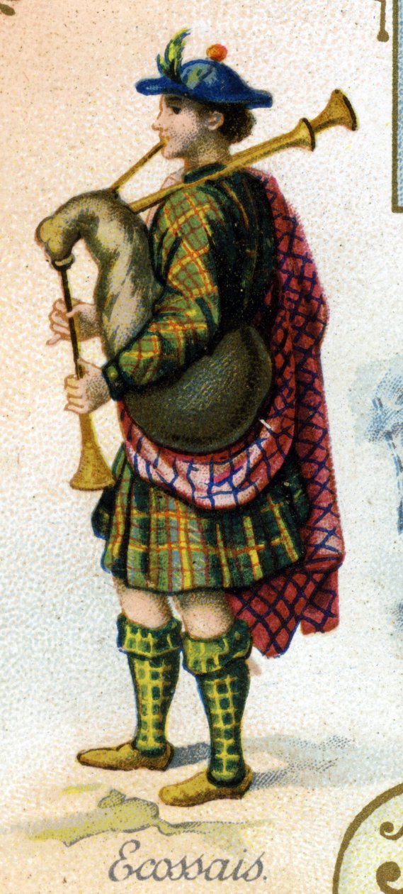 İskoç adam. Parisli litografi baskısı, 19. yüzyılın sonu. 1869