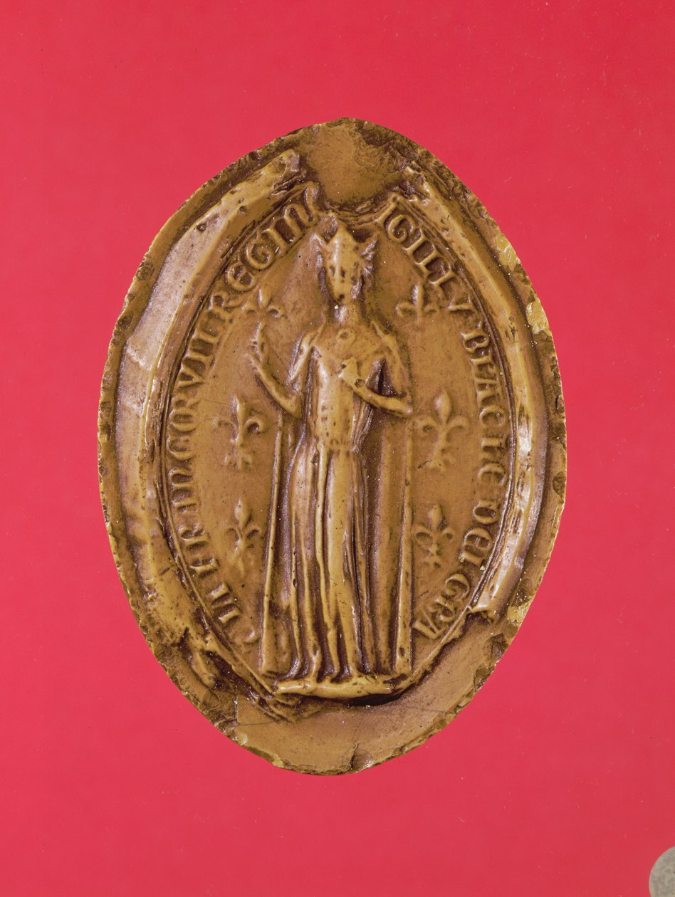 Blanche de Castille Mührü (1188-1252) (balmumu) by French School