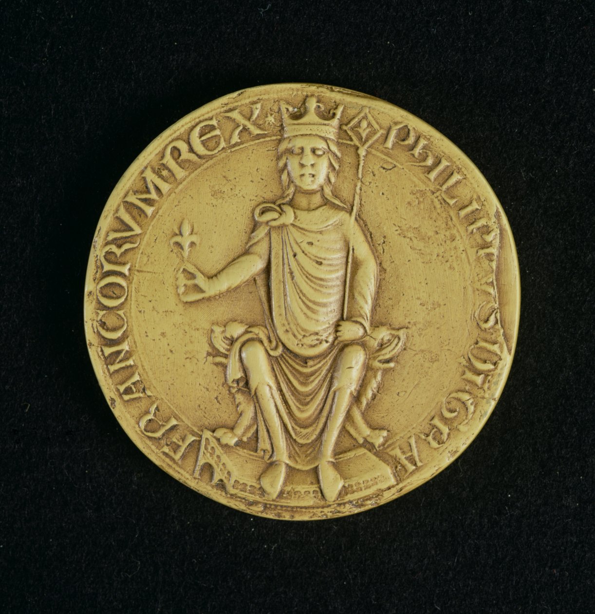 Philippe II Auguste Mührü (1165-1223) 1198 (balmumu) by French School