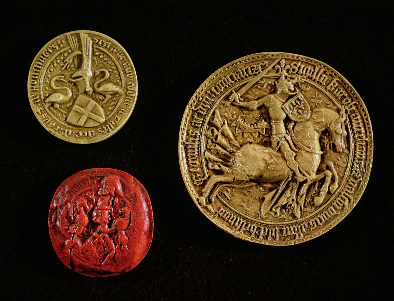 Gilles de Laval (1404-40) Lord of Rais, Jean dOrleans (1402-68) Dunois Kontu ve Jean Poton de Xaintrailles (1400-61) nişanları by French School