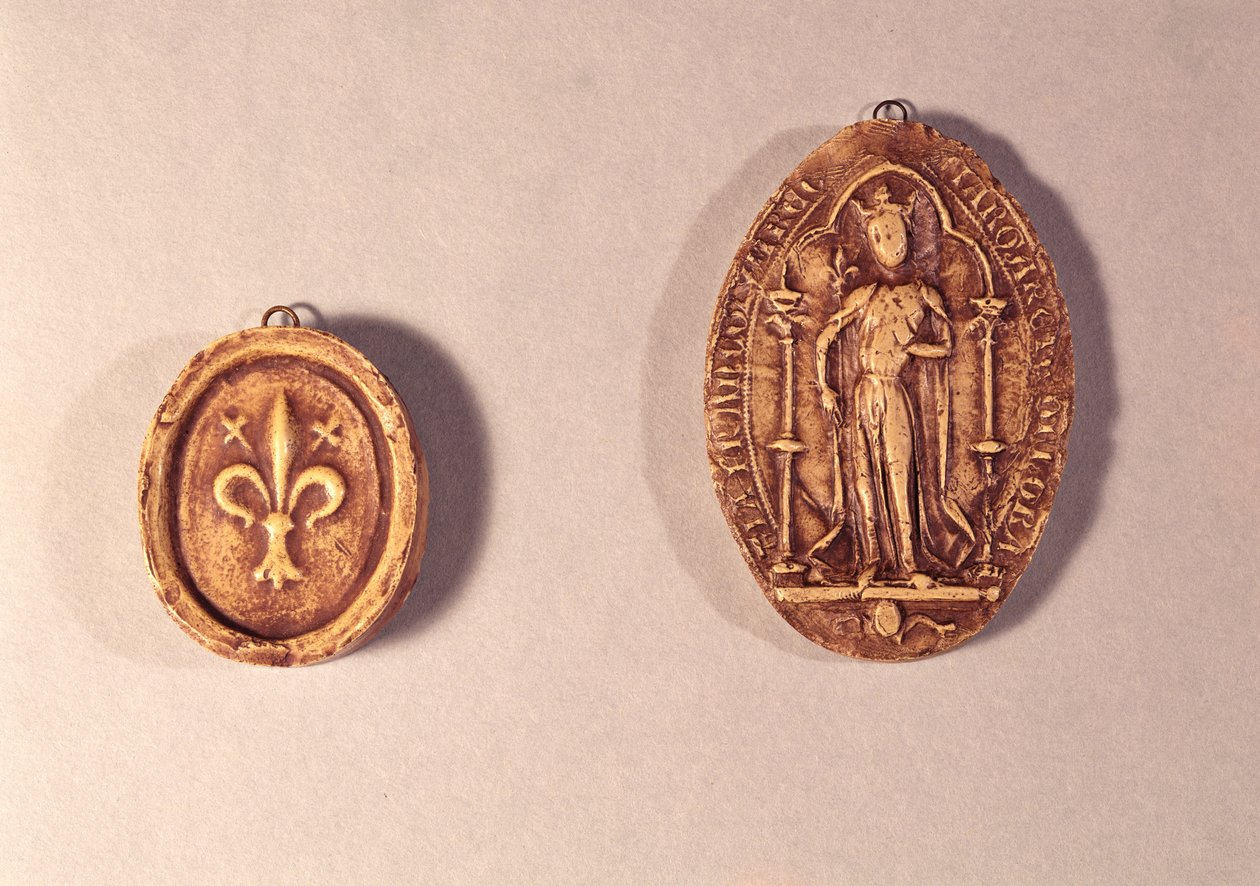 Marguerite de Provence Mühürleri (1221-95) 1284 (balmumu) by French School