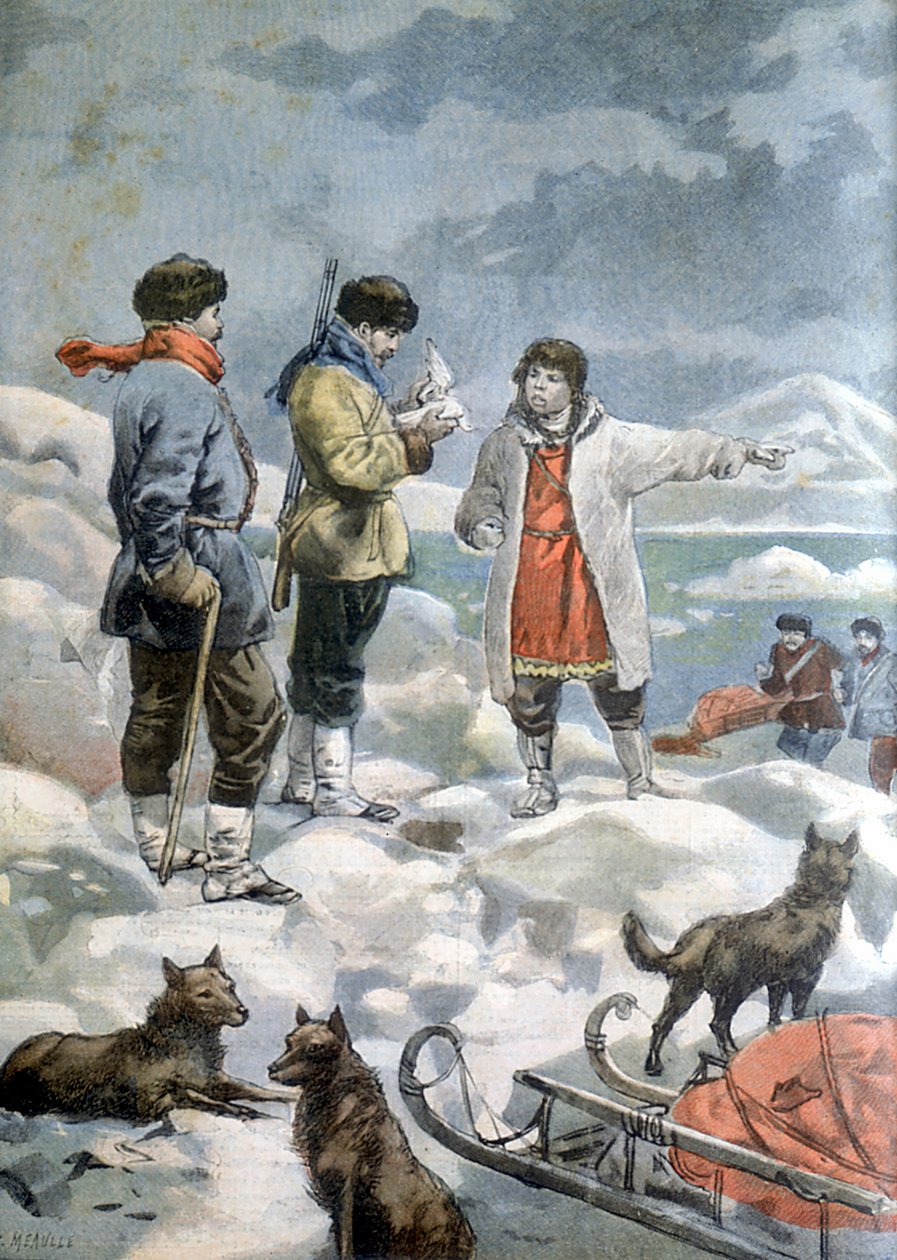 Kuzey Kutbu'na balonla ulaşmaya çalışan 1897 tarihli Andree seferini arayın by French School