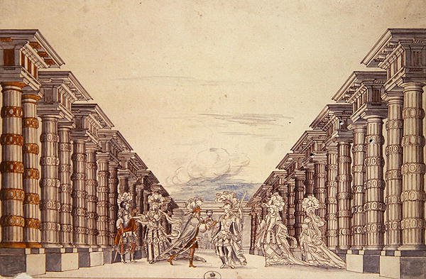 Tanımlanamayan bir Oyun için tasarım ayarlayın (kağıt üzerine sulu boya) by French School