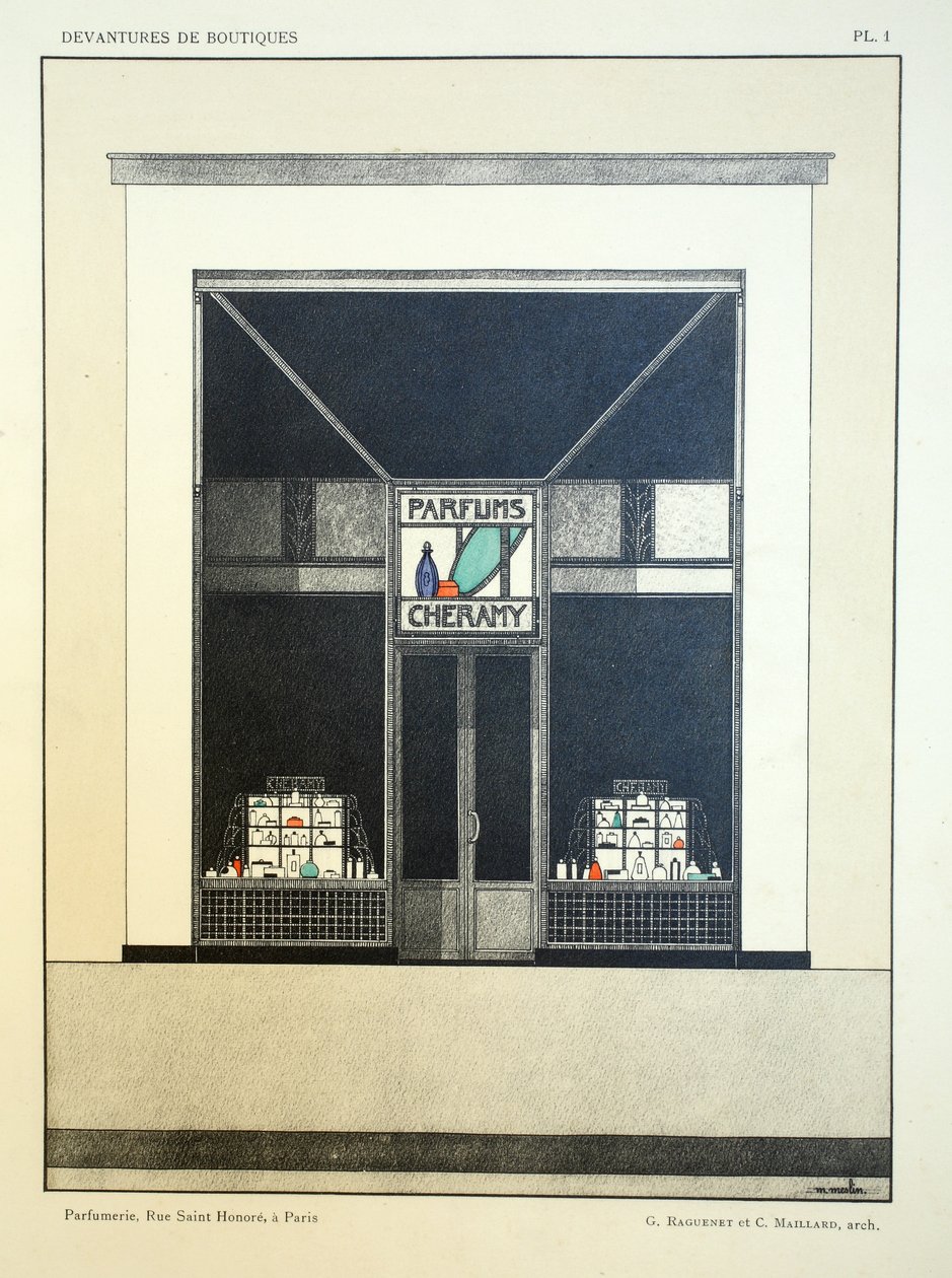 Dükkan önü, Plaka 1, Louis-Pierre Sezille, Paris, 1927 tarafından Devantures de Boutiques