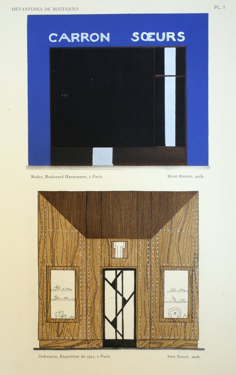 Mağaza cepheleri, Louis-Pierre Sezille, Paris, 1927 tarafından Devantures de Boutiques
