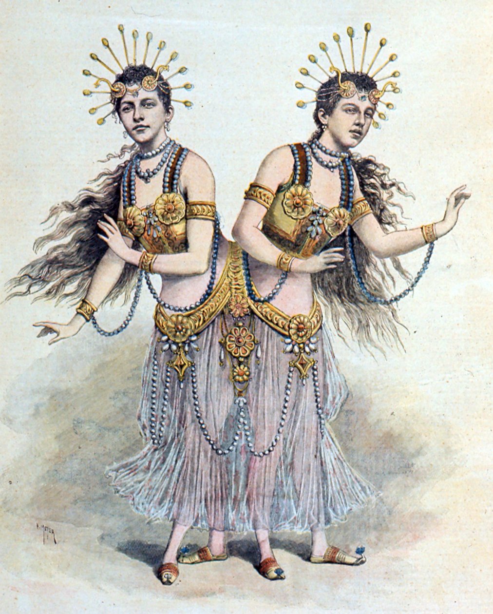 Siyam ikizleri, Rosa - Josepha Blazek "Le Petit Journal"dan, Paris, 8 Nisan 1891 (gravür) by French School