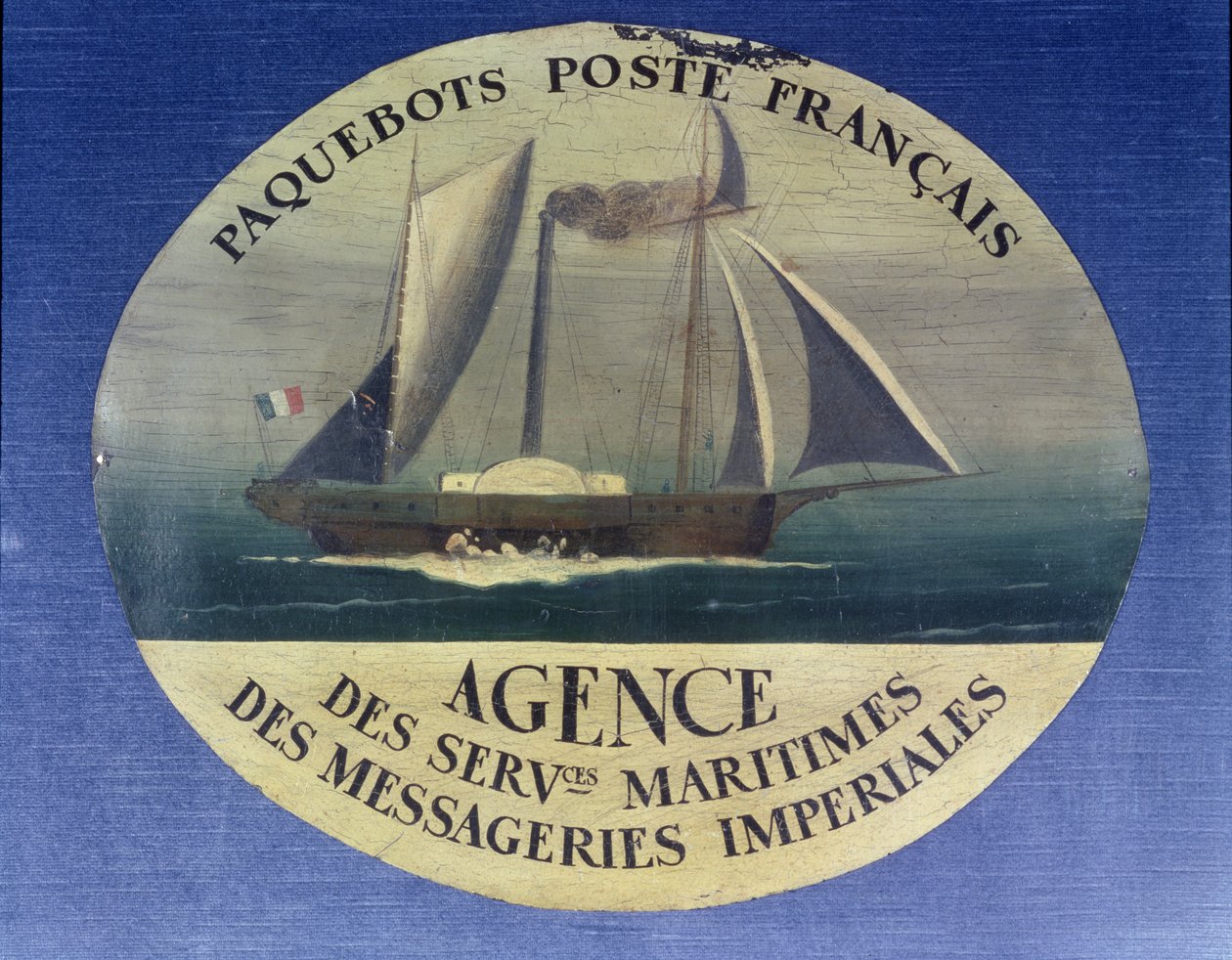 Agence des Services Maritimes des Messageries Imperiales tarafından yürütülen posta teknesi hizmeti için imzalayın by French School