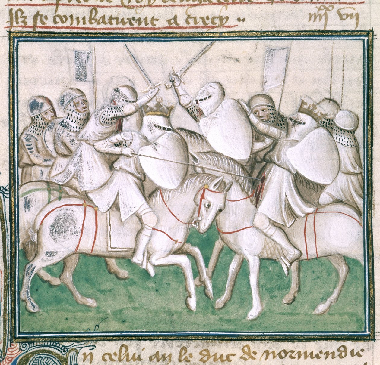 Sloane 2433 C, fol.69v Crecy Savaşı, c.1410 (parşömen) by French School