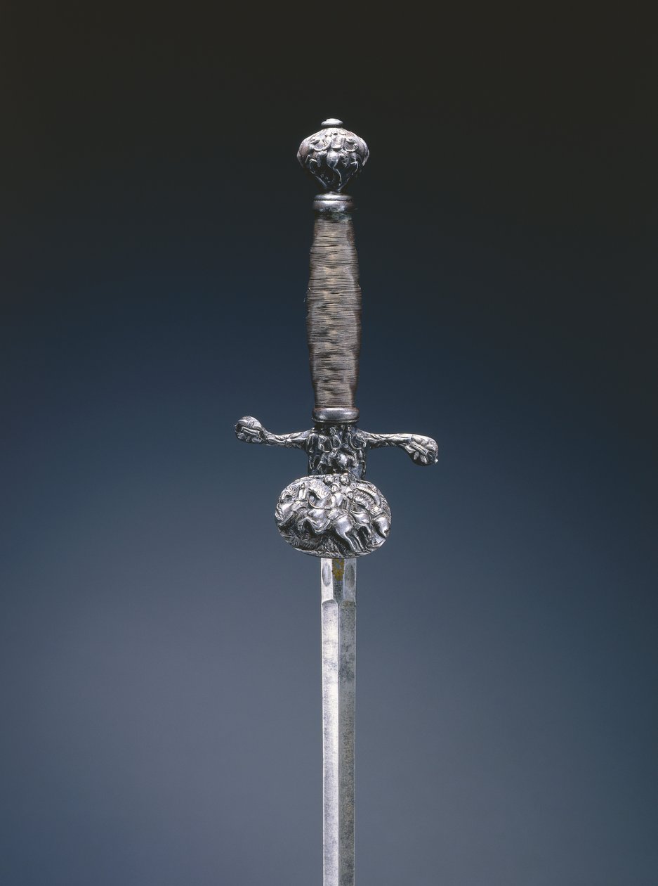 Küçük kılıç (çelik, bakır alaşımlı kaplamalar, ahşap ve çelik tel) by French School