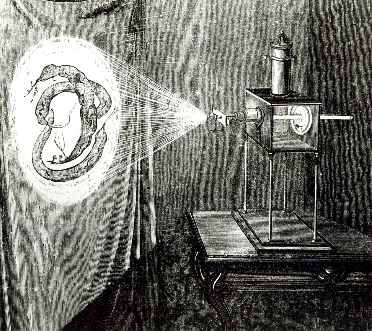Güneş Mikroskobu, Louis Figuier (1819-94), Paris, 1861 tarafından Les Grandes Inventions Anciennes et Modernes