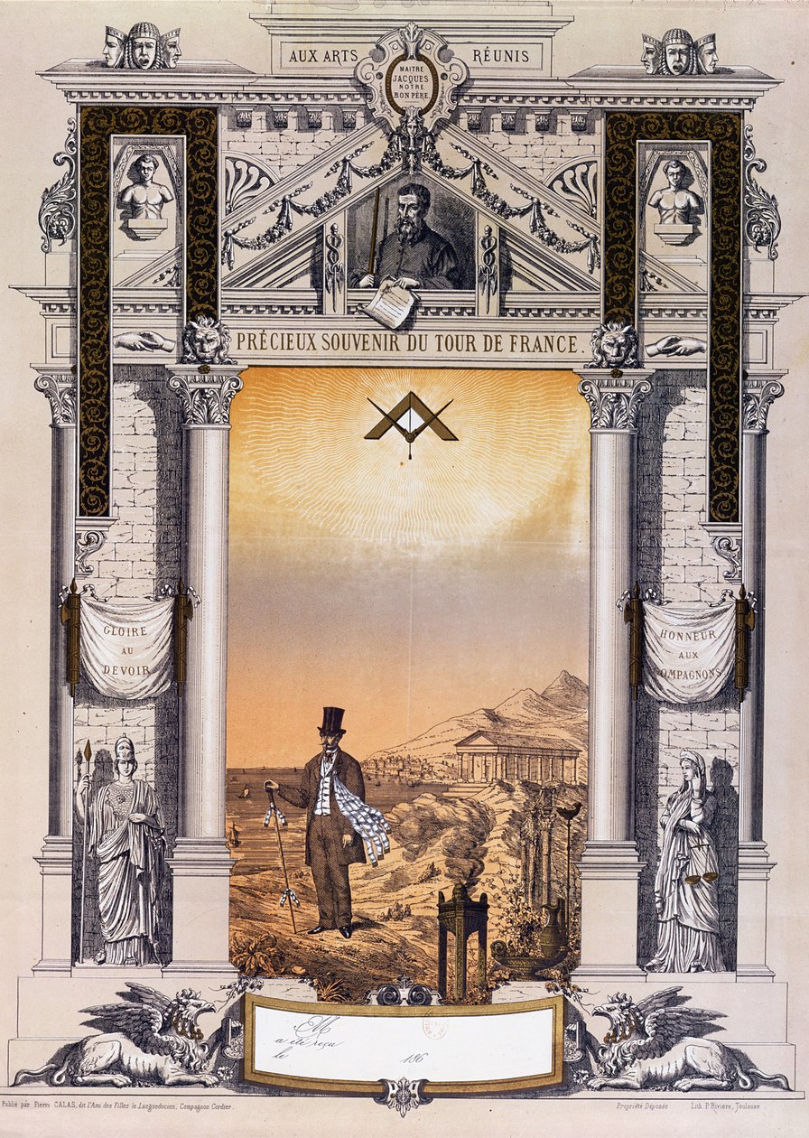 Bir Kalfa işçisinin hatırası, çıraklıktan sonra Tour de France, c. 1860 by French School