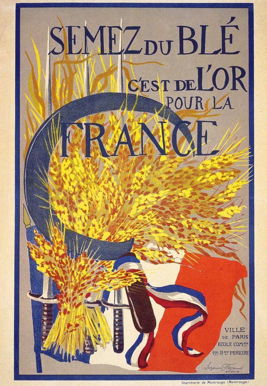Fransa için buğday ekmek altındır - poster by French School