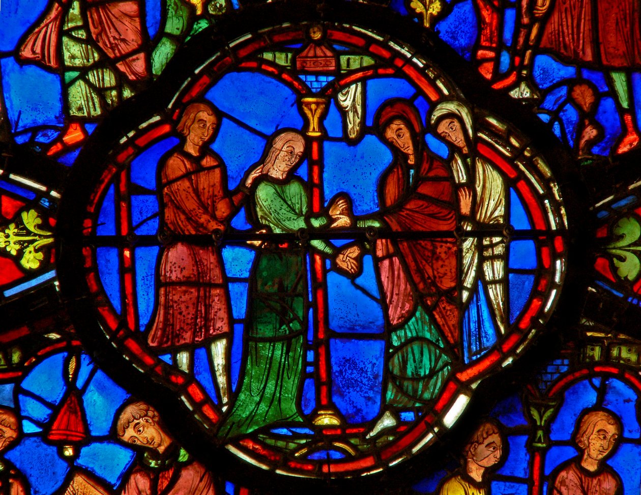 St Anthony: 2 rahibeye kız kardeş verir (w30b) by French School