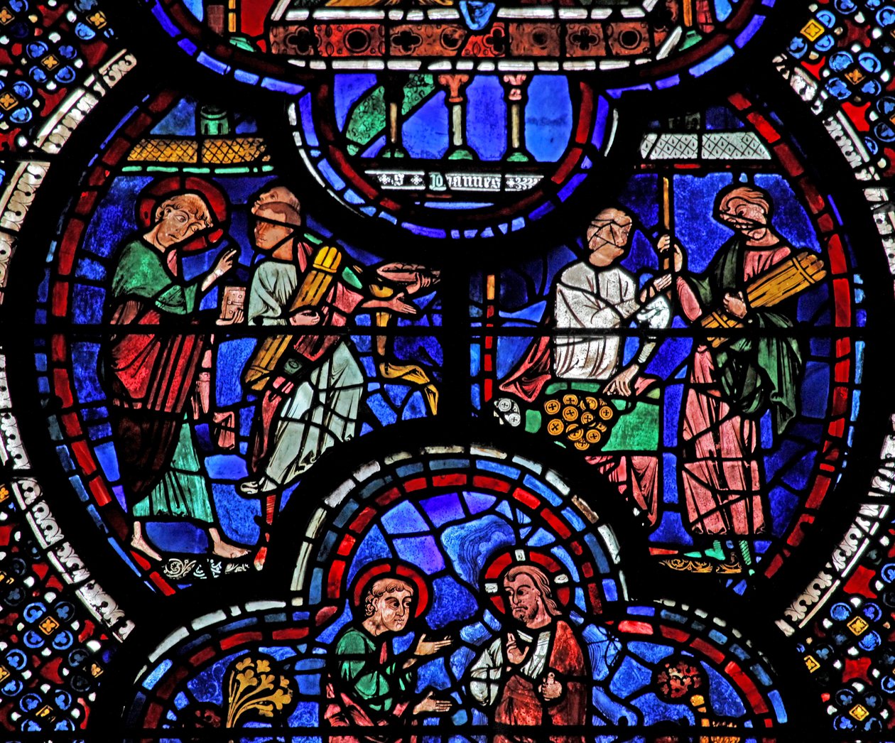 St John penceresi: çubukları altına çevirme mucizesi (w48) by French School