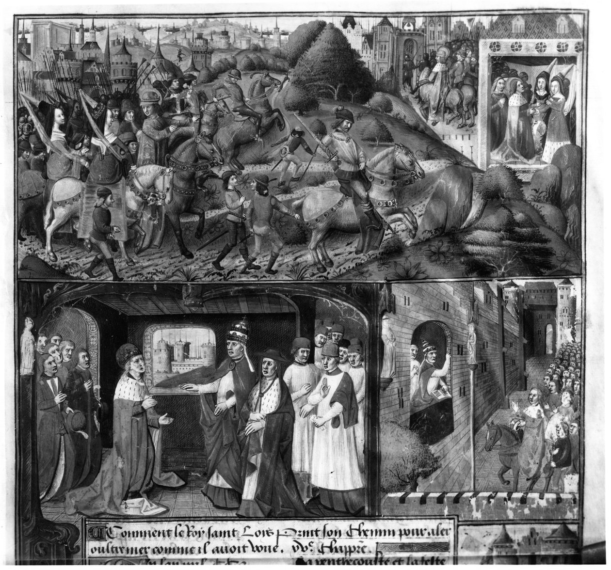 Louis (1214-70) Haçlı Seferi için Ayrılırken by French School
