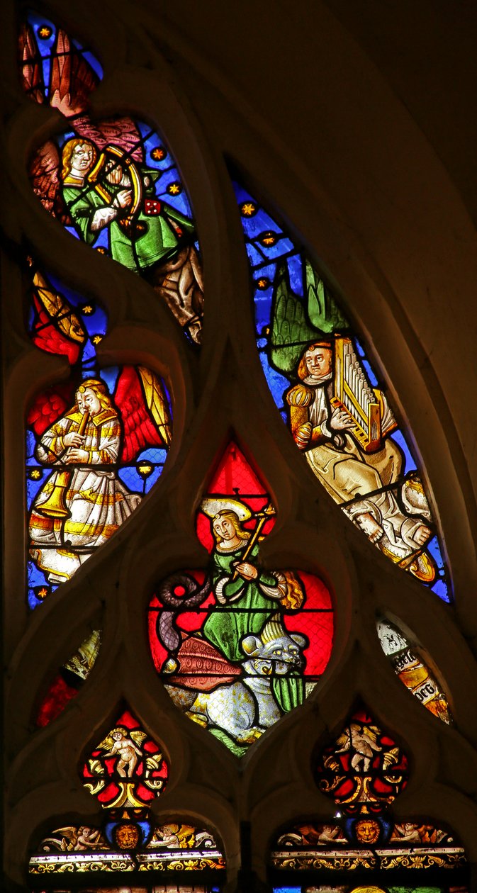arp, trompet ve org ile St Margaret ve müzikal melekler by French School