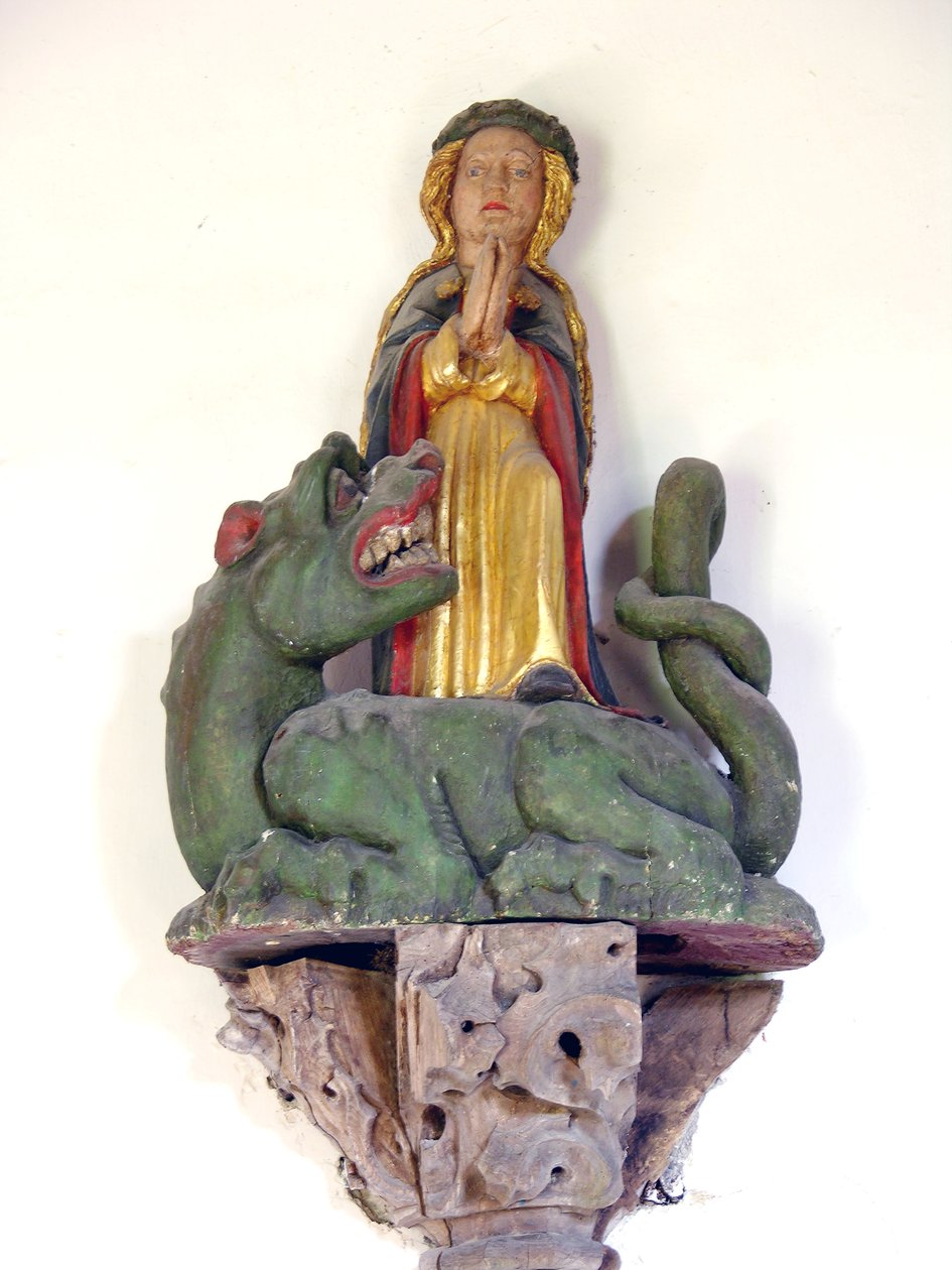 Antakya Aziz Margaret (çok renkli ahşap) by French School