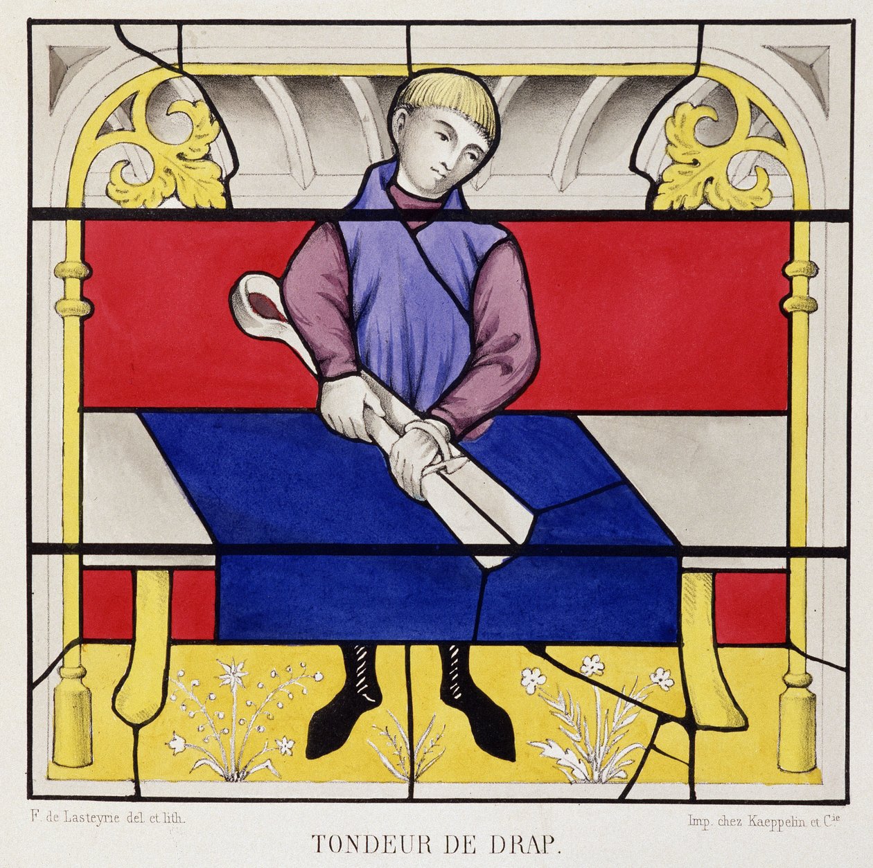 Bir çarşafı gösteren vitray, Semur Meryem Ana Kilisesi by French School