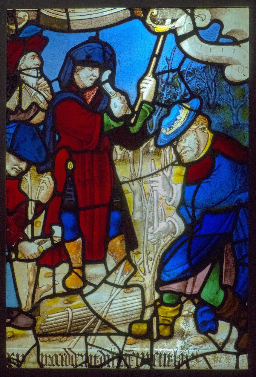 Vitray, asma oyma peygamberler (1540 civarında mistik basının teması) by French School