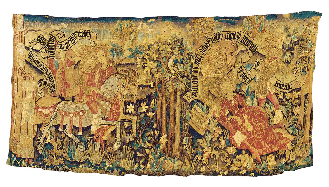 Strasbourg mitolojik goblen parçası, c.1470-80 by French School