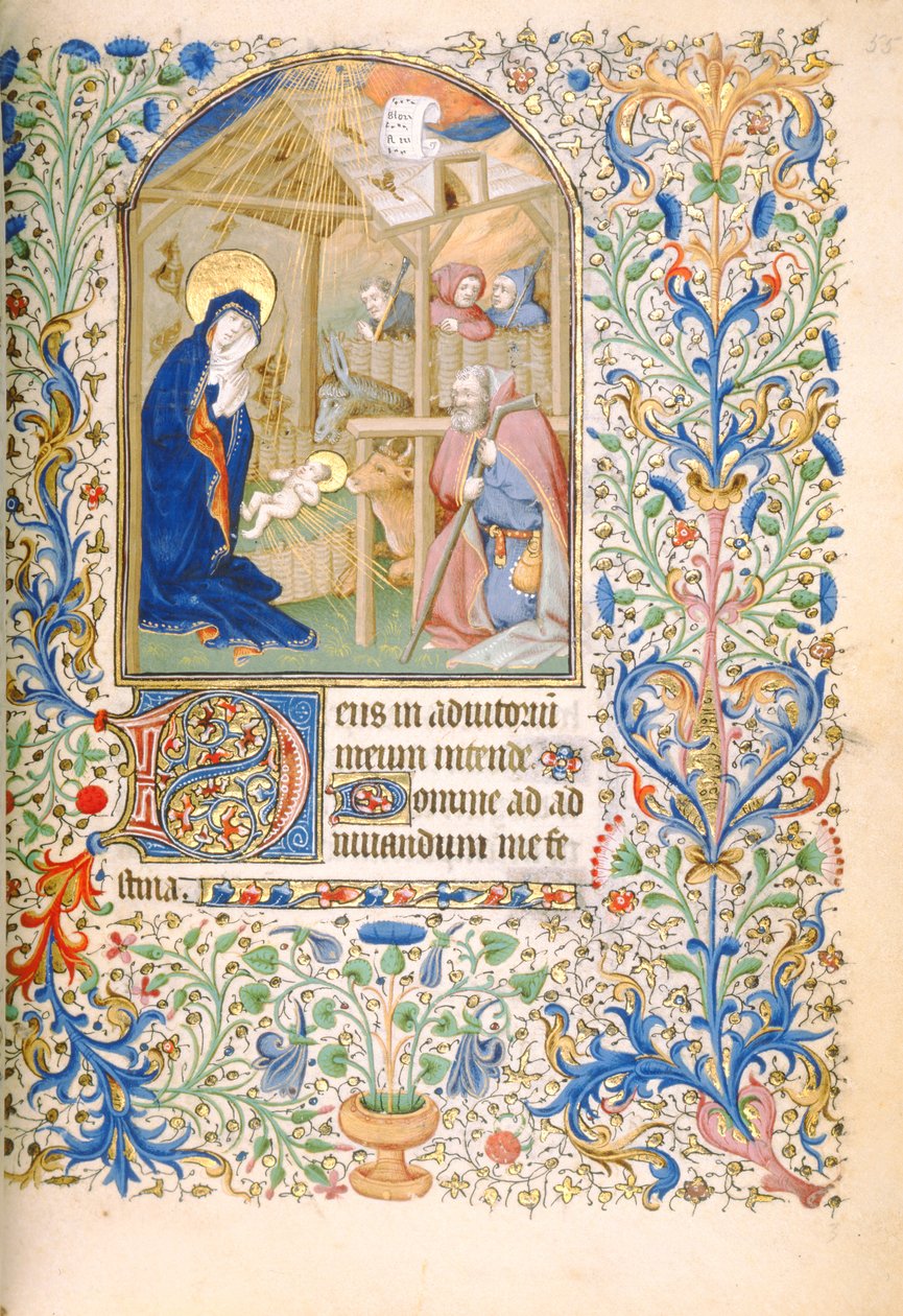 T.2629 Ms 63 f.55r The Nativity (Paris