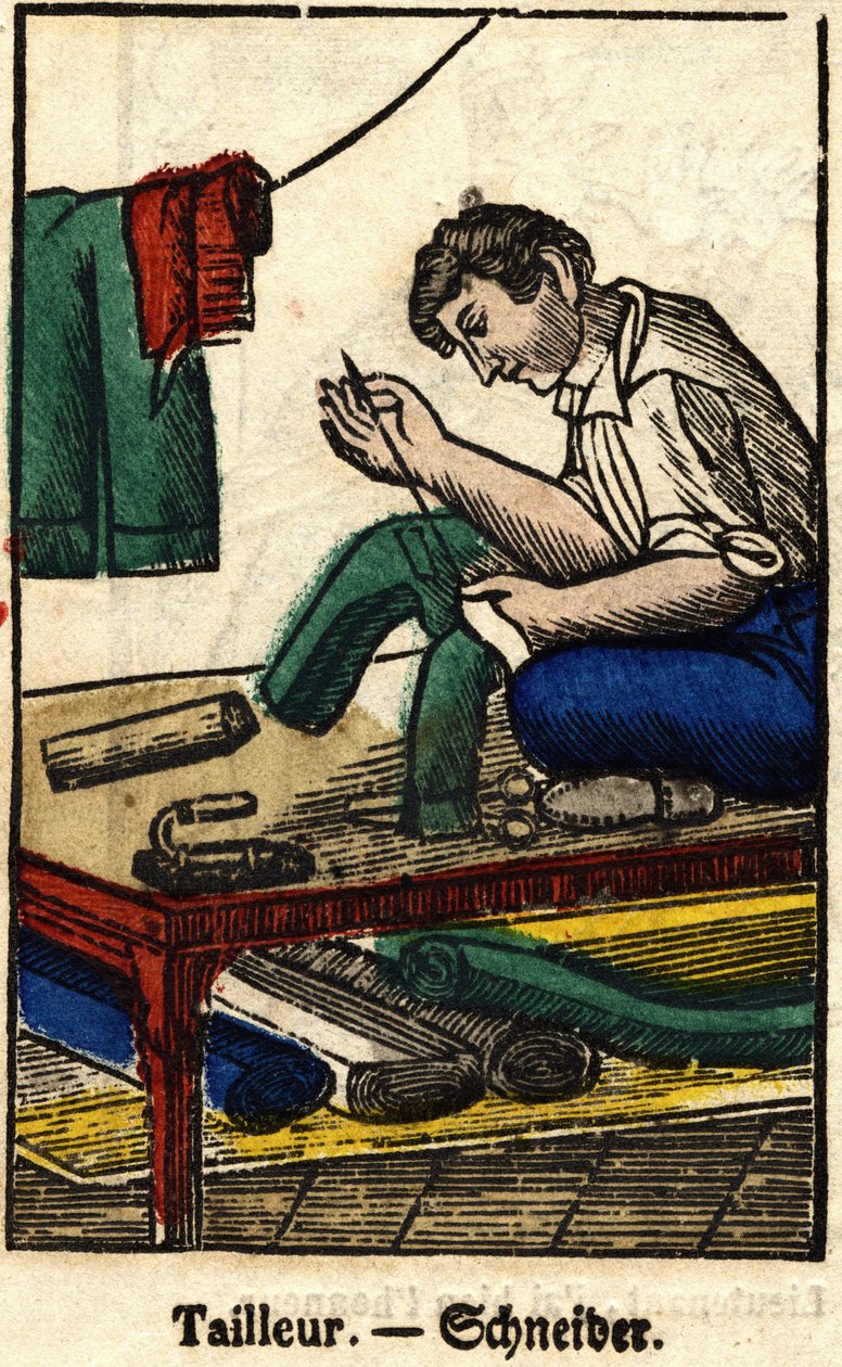 Terzi; Esnaf serisi, 19. yüzyılın Epinal görüntüsü. by French School