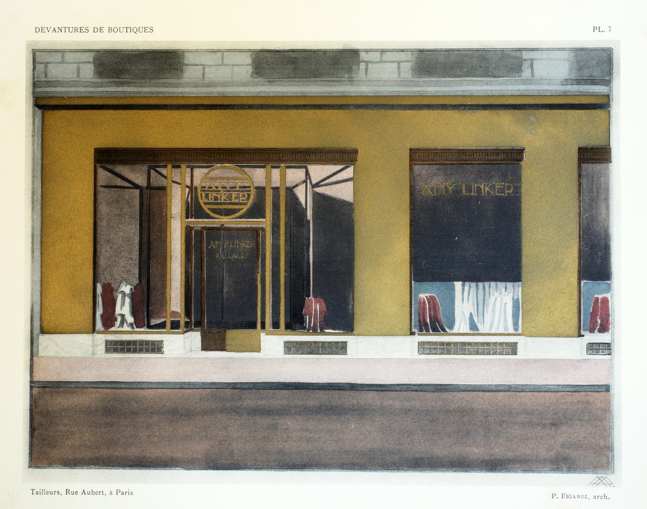 Terziler, Levha 7, Louis-Pierre Sezille, Paris, 1927 tarafından Shop Fronts