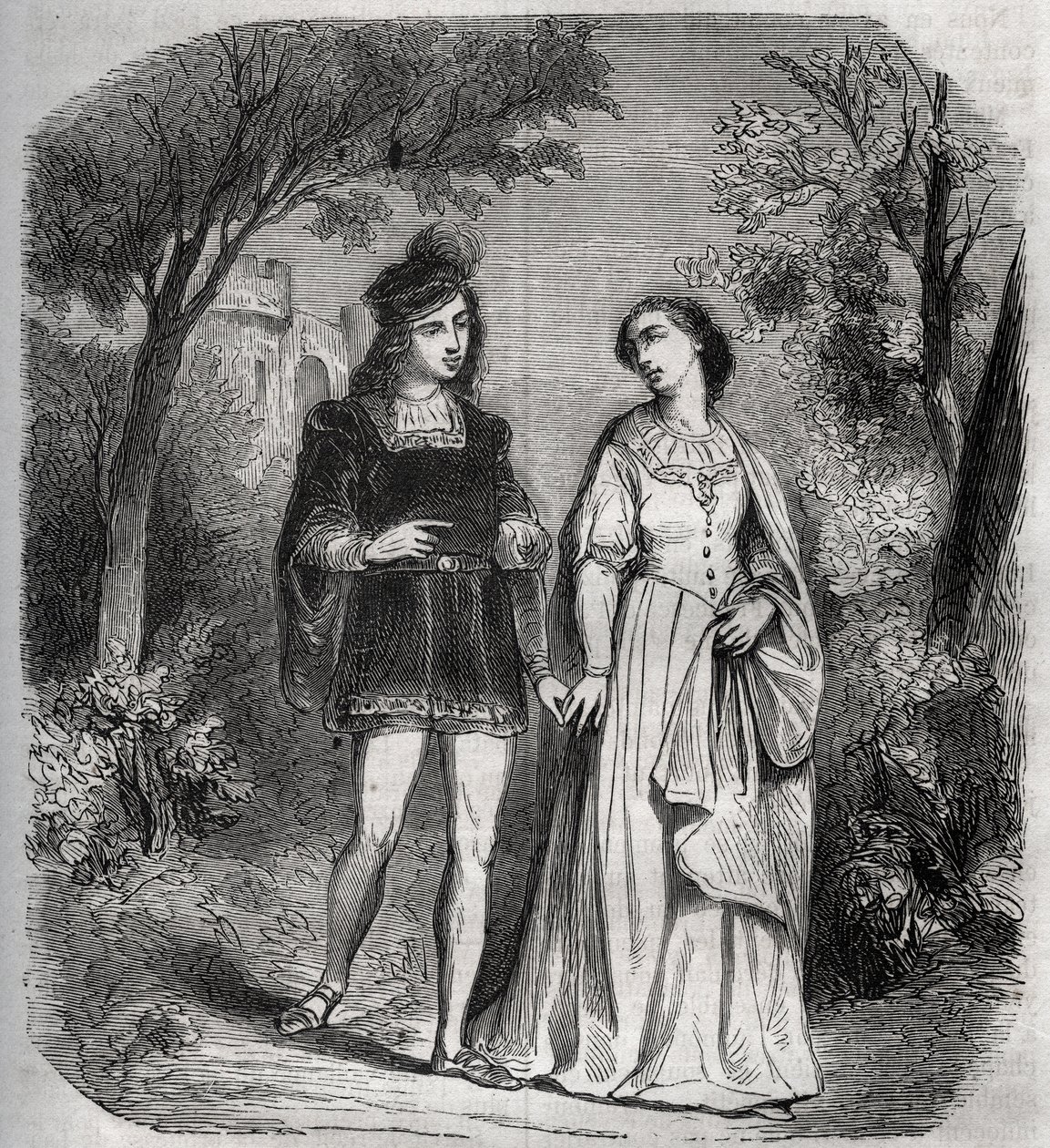 Tantot parkta birlikte yürüdüler: Francesca de Rimini (Francoise de Rimini by French School