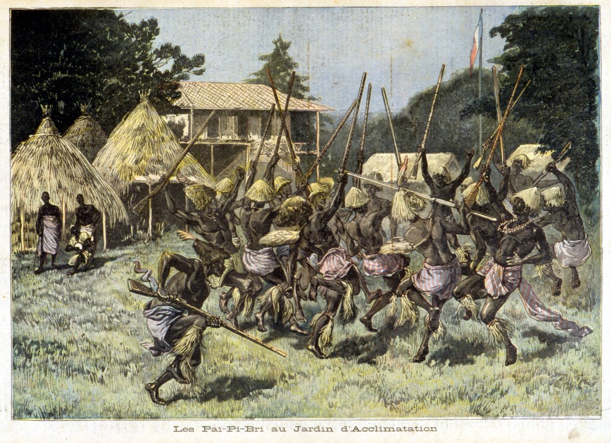 Afrikalılar Pai-Pi-Bri Uyum Bahçesinde - 05/08/1893 tarihli “Le Petit Journal”da (gravür) by French School