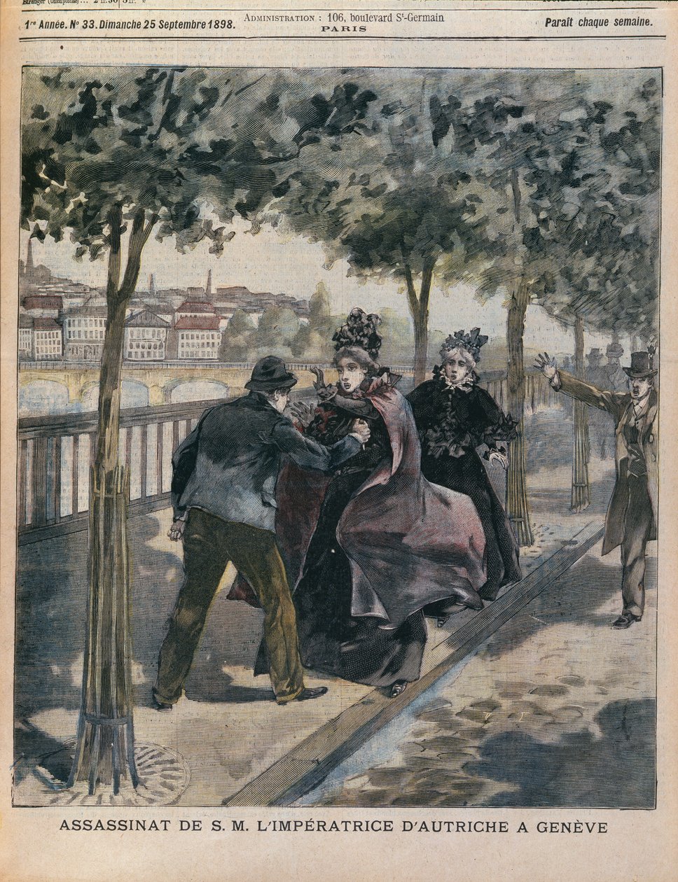 Elizabeth Suikastı (1837-98) Avusturya İmparatoriçesi Cenevre