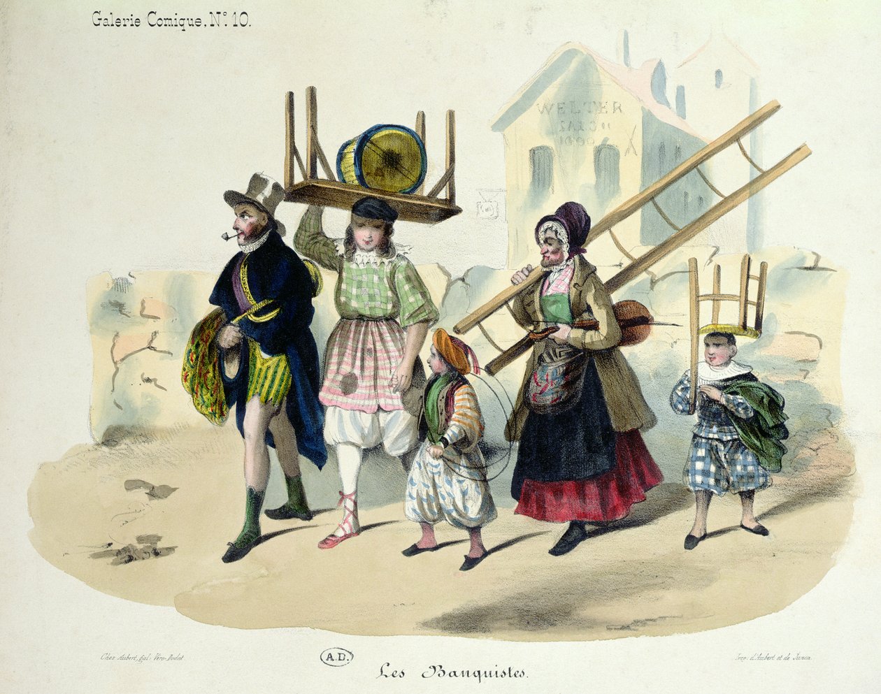 Banquistes, c.1820-30 by French School