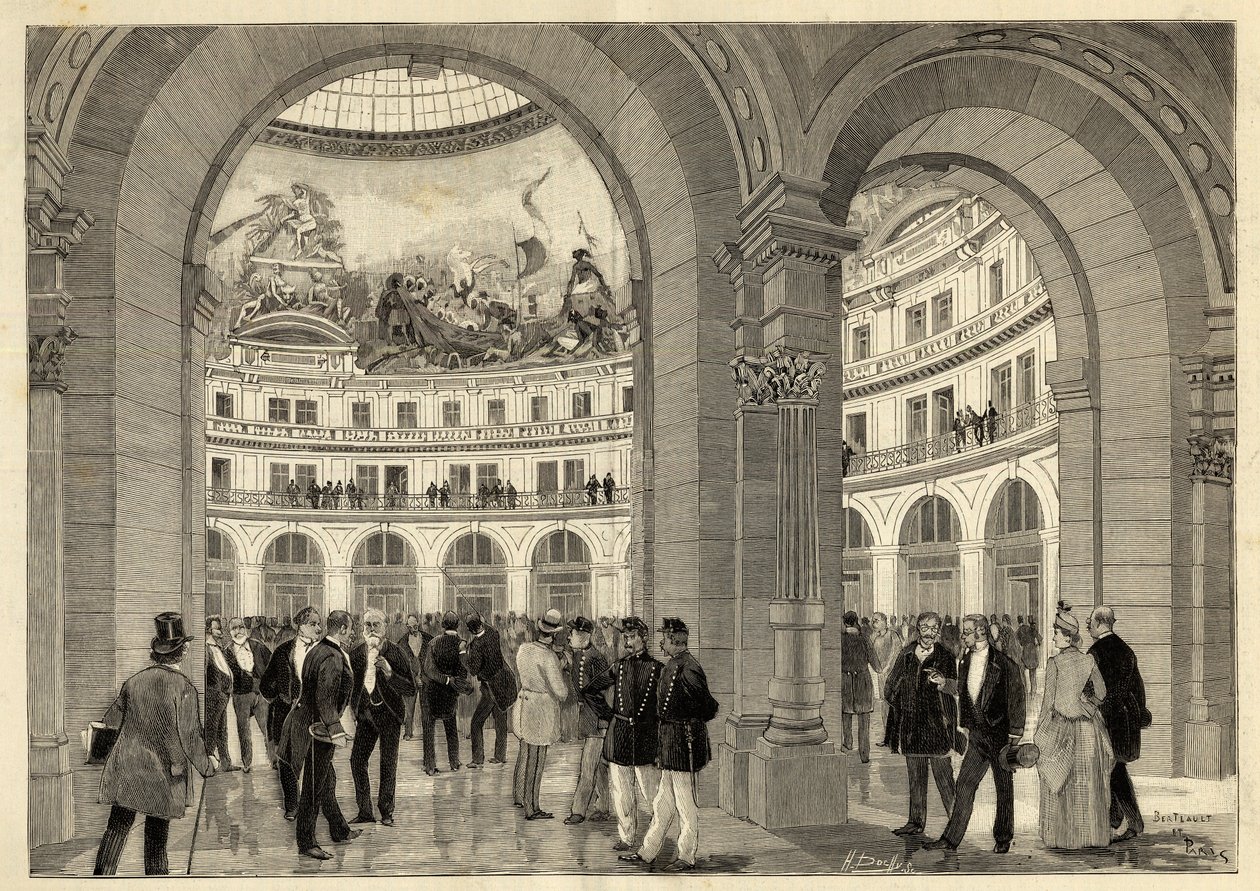 The Bourse du Commerce - Paris (1. bölge) - 1889 - le Monde ünlüsünden gravür - 1889 by French School
